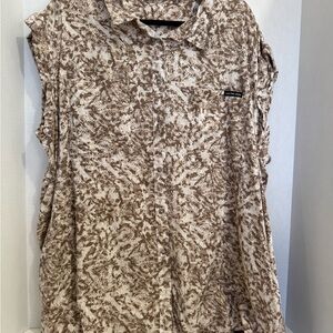 Calvin Klein Jeans Plus Size Printed Cuffed Sleeve Top Hazelwood